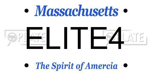 ELITE4 Massachusetts License Plate