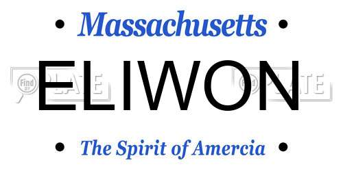 ELIWON Massachusetts License Plate