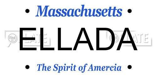 ELLADA Massachusetts License Plate