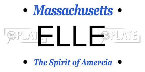 ELLE Massachusetts License Plate