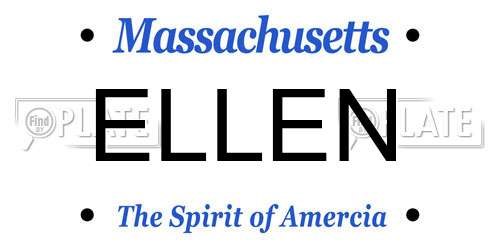 ELLEN Massachusetts License Plate