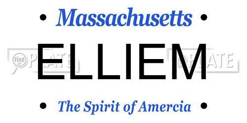 ELLIEM Massachusetts License Plate