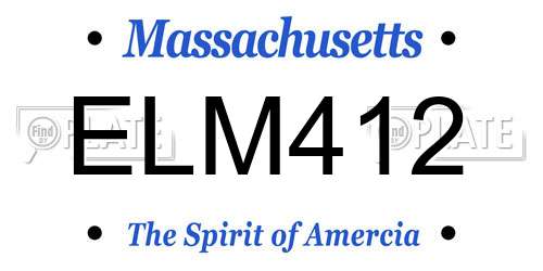 ELM412 Massachusetts License Plate
