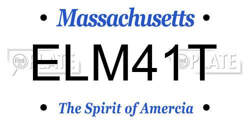 ELM41T Massachusetts License Plate