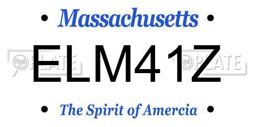 ELM41Z Massachusetts License Plate