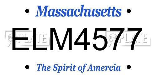 ELM4577 Massachusetts License Plate