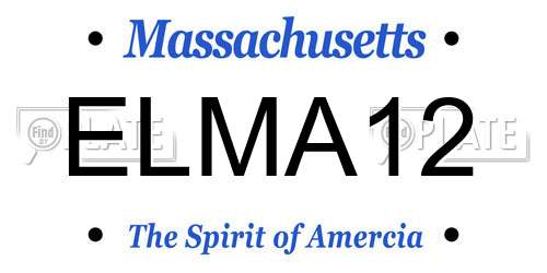 ELMA12 Massachusetts License Plate