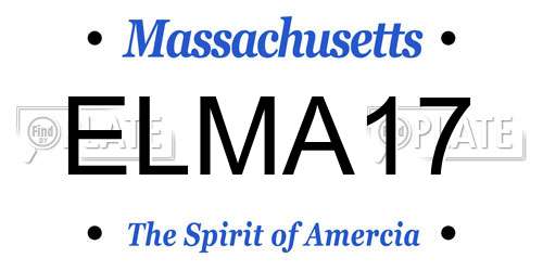 ELMA17 Massachusetts License Plate