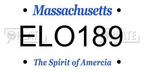 ELO189 Massachusetts License Plate