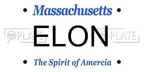 ELON Massachusetts License Plate
