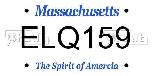 ELQ159 Massachusetts License Plate
