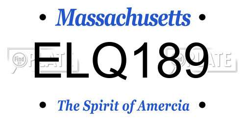 ELQ189 Massachusetts License Plate