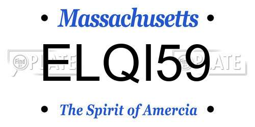 ELQI59 Massachusetts License Plate