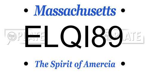 ELQI89 Massachusetts License Plate
