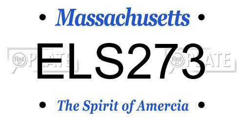 ELS273 Massachusetts License Plate