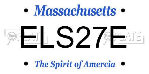 ELS27E Massachusetts License Plate