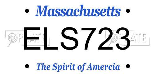 ELS723 Massachusetts License Plate