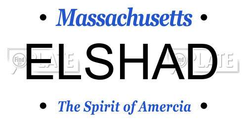 ELSHAD Massachusetts License Plate