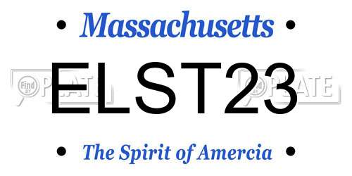 ELST23 Massachusetts License Plate