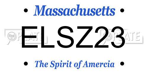 ELSZ23 Massachusetts License Plate