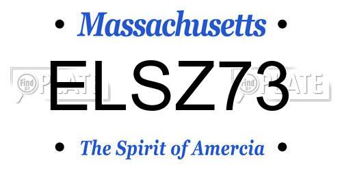 ELSZ73 Massachusetts License Plate