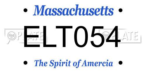 ELT054 Massachusetts License Plate