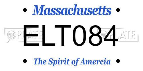 ELT084 Massachusetts License Plate