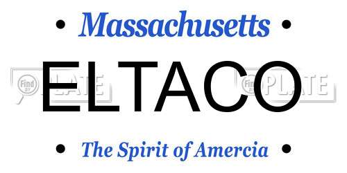 ELTACO Massachusetts License Plate