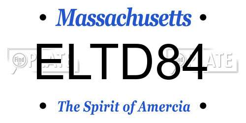 ELTD84 Massachusetts License Plate