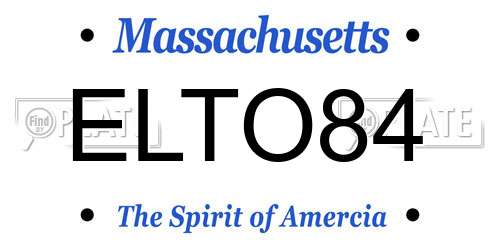 ELTO84 Massachusetts License Plate