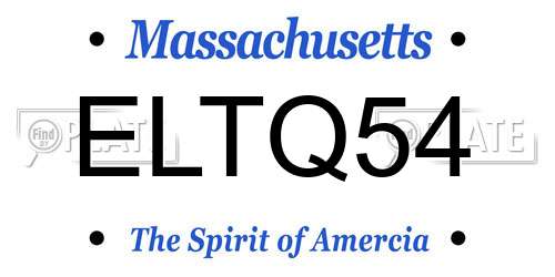 ELTQ54 Massachusetts License Plate