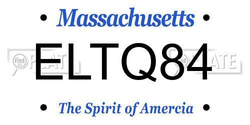 ELTQ84 Massachusetts License Plate
