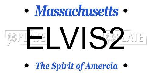ELVIS2 Massachusetts License Plate