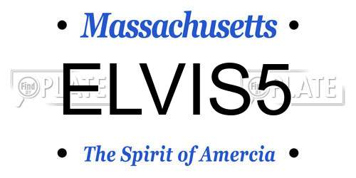 ELVIS5 Massachusetts License Plate