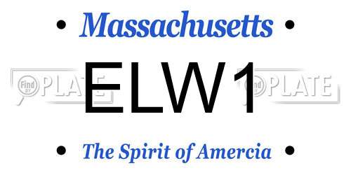 ELW1 Massachusetts License Plate