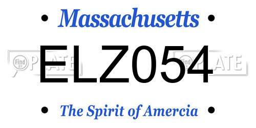 ELZ054 Massachusetts License Plate