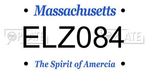 ELZ084 Massachusetts License Plate