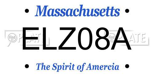 ELZ08A Massachusetts License Plate
