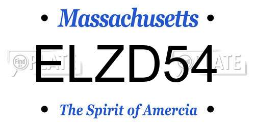ELZD54 Massachusetts License Plate
