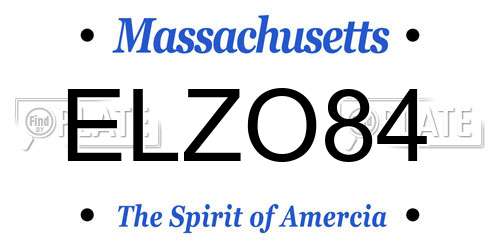 ELZO84 Massachusetts License Plate