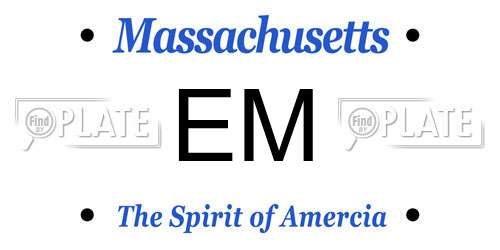 EM Massachusetts License Plate