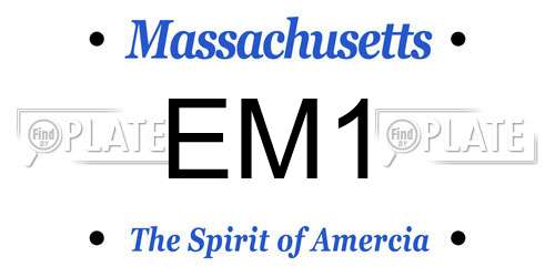 EM1 Massachusetts License Plate