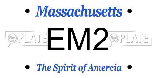 EM2 Massachusetts License Plate