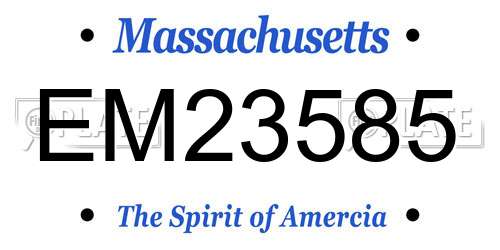 EM23585 Massachusetts License Plate