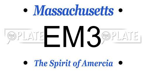 EM3 Massachusetts License Plate