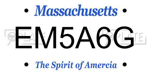 EM5A6G Massachusetts License Plate