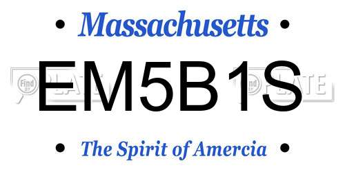 EM5B1S Massachusetts License Plate