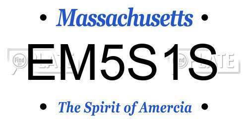 EM5S1S Massachusetts License Plate
