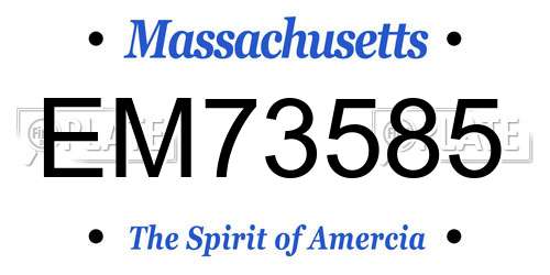 EM73585 Massachusetts License Plate