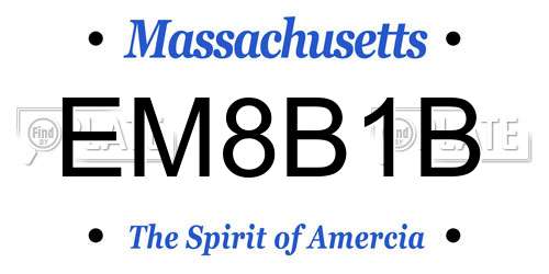 EM8B1B Massachusetts License Plate